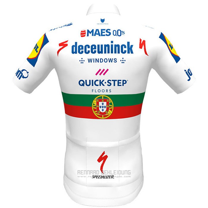 2021 Fahrradbekleidung Deceuninck Quick Step Wei Trikot Kurzarm und Tragerhose